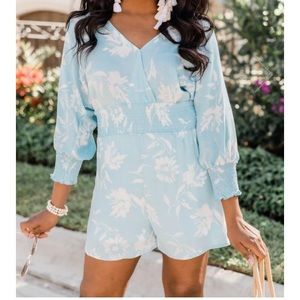 Pink Lily romper floral